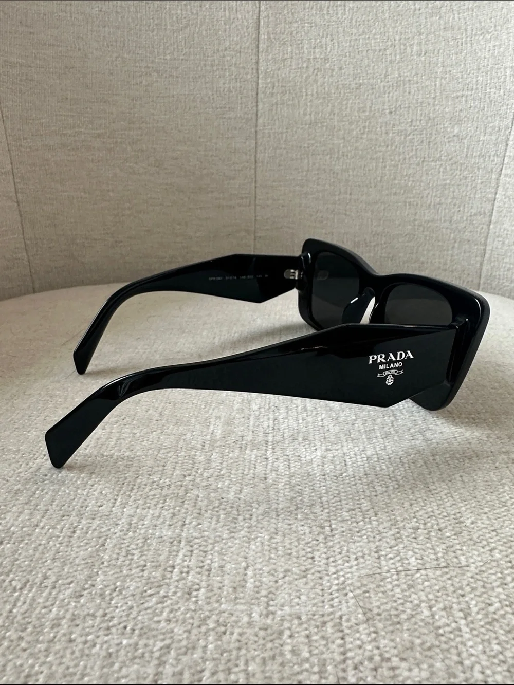 Prada Black Oversized Angular Sunglasses